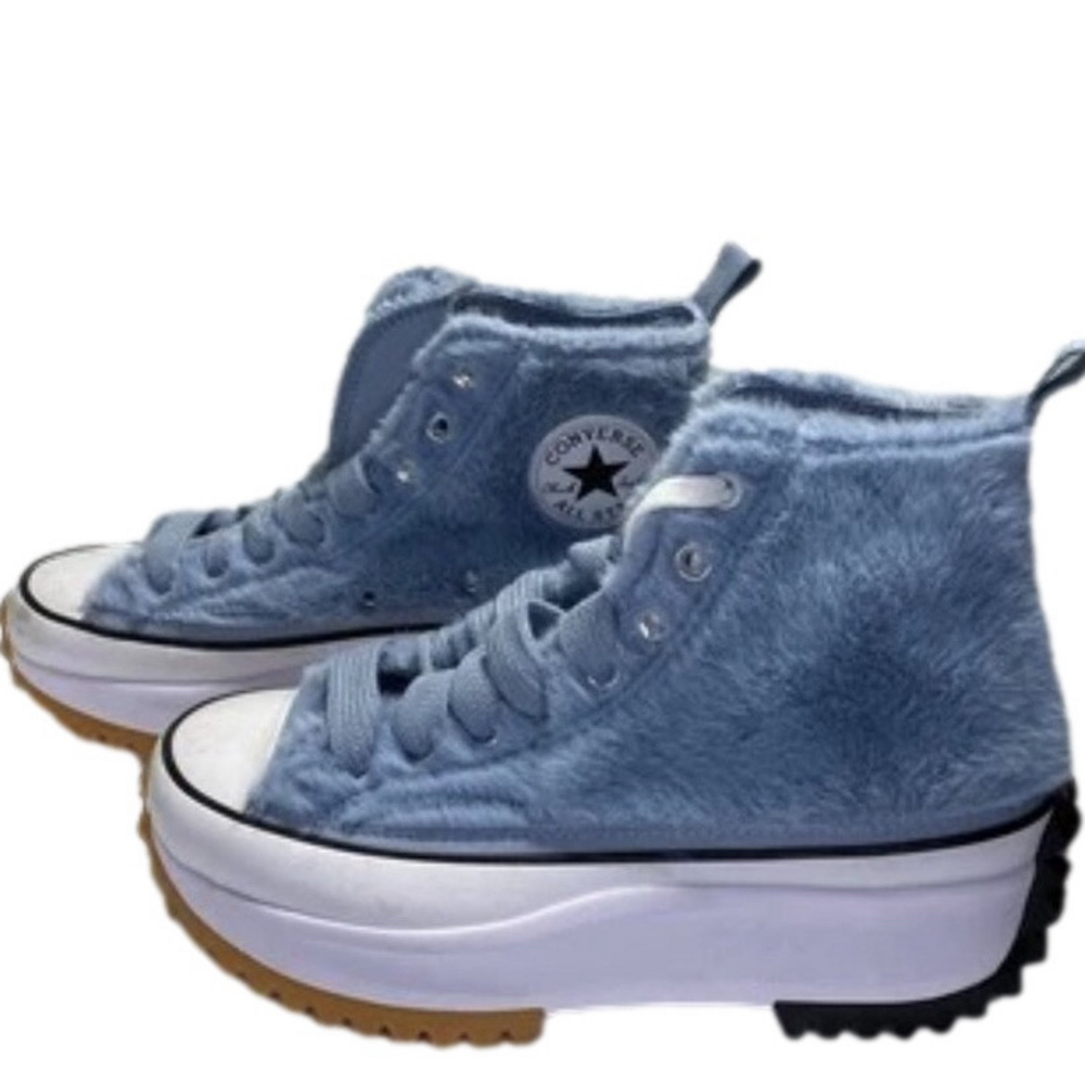 CONVERSE All Star Run Star Platform Faux Fur Womens Size 9 Lace Up Sneaker